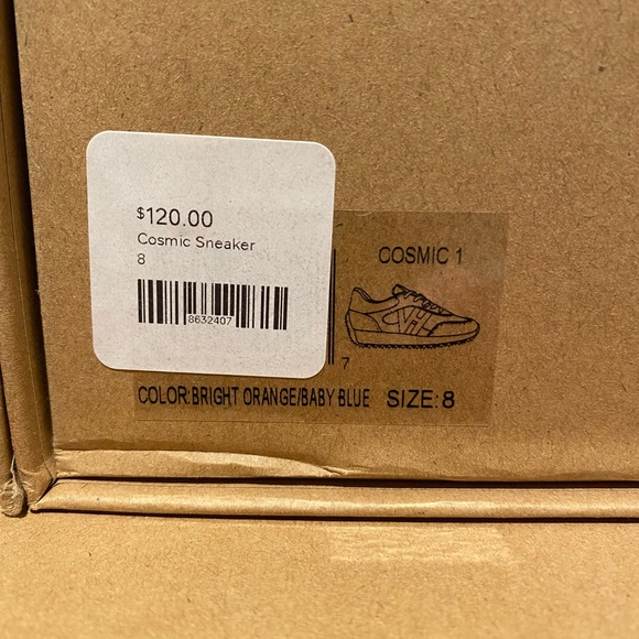 Vintage Havana Women's Retro Runner Sneakers in Orange, Light Blue, Cream - Picture 5 of 6